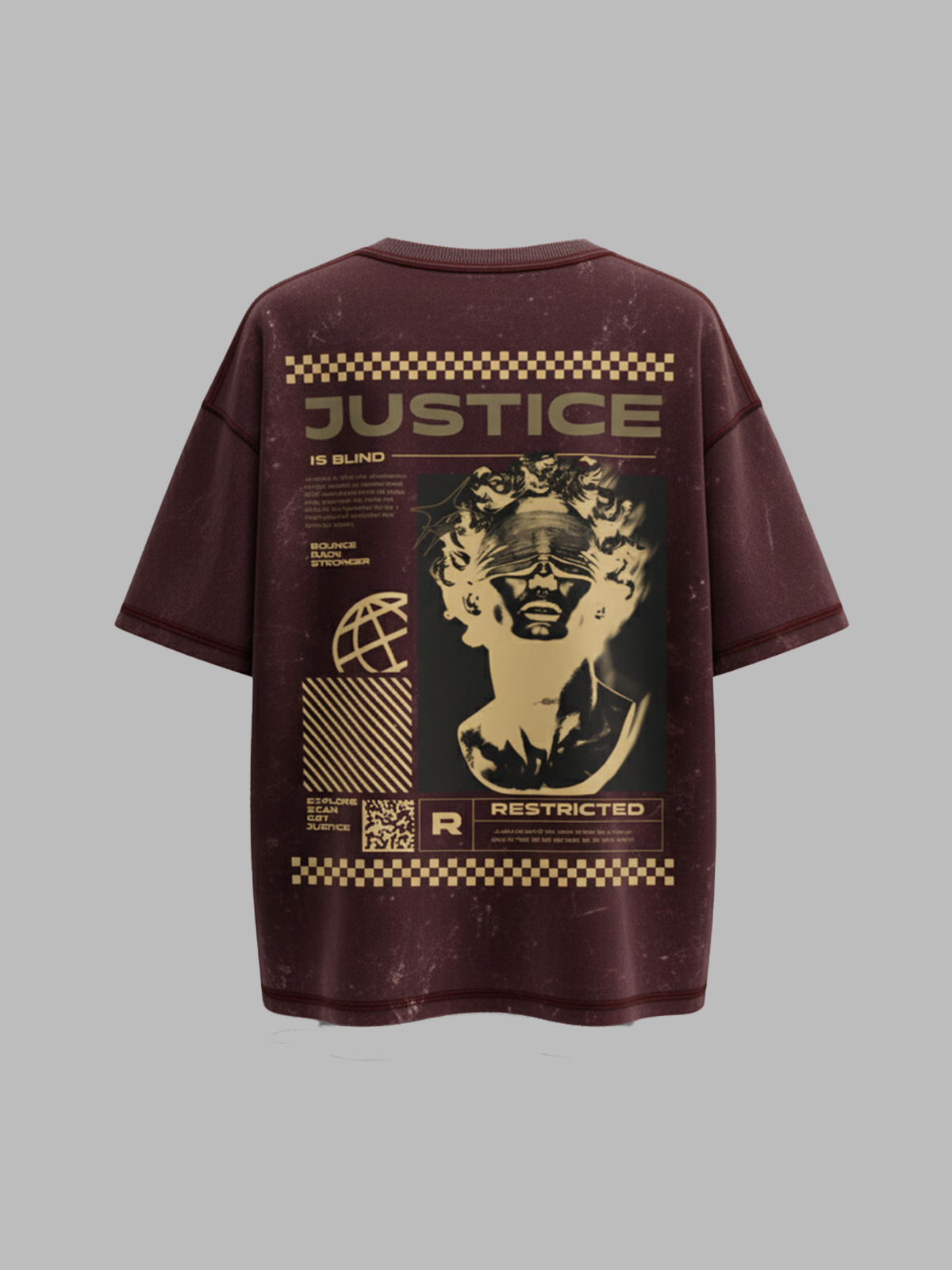Justice – Acid Wash Oversized Tee