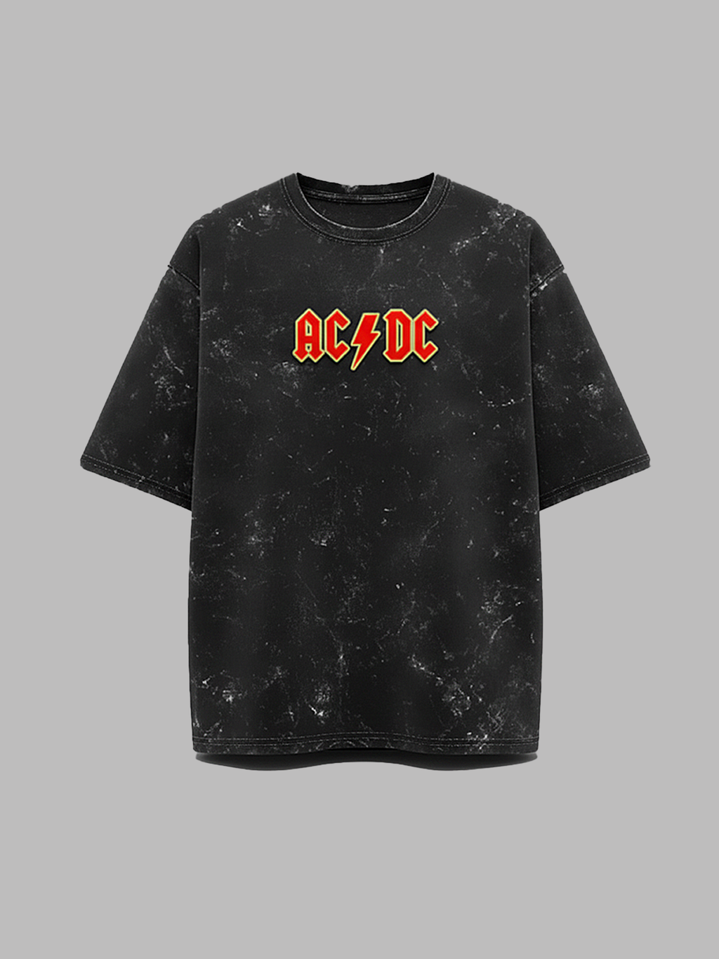 Thunderstruck – AC/DC Acid Wash Oversized Tee
