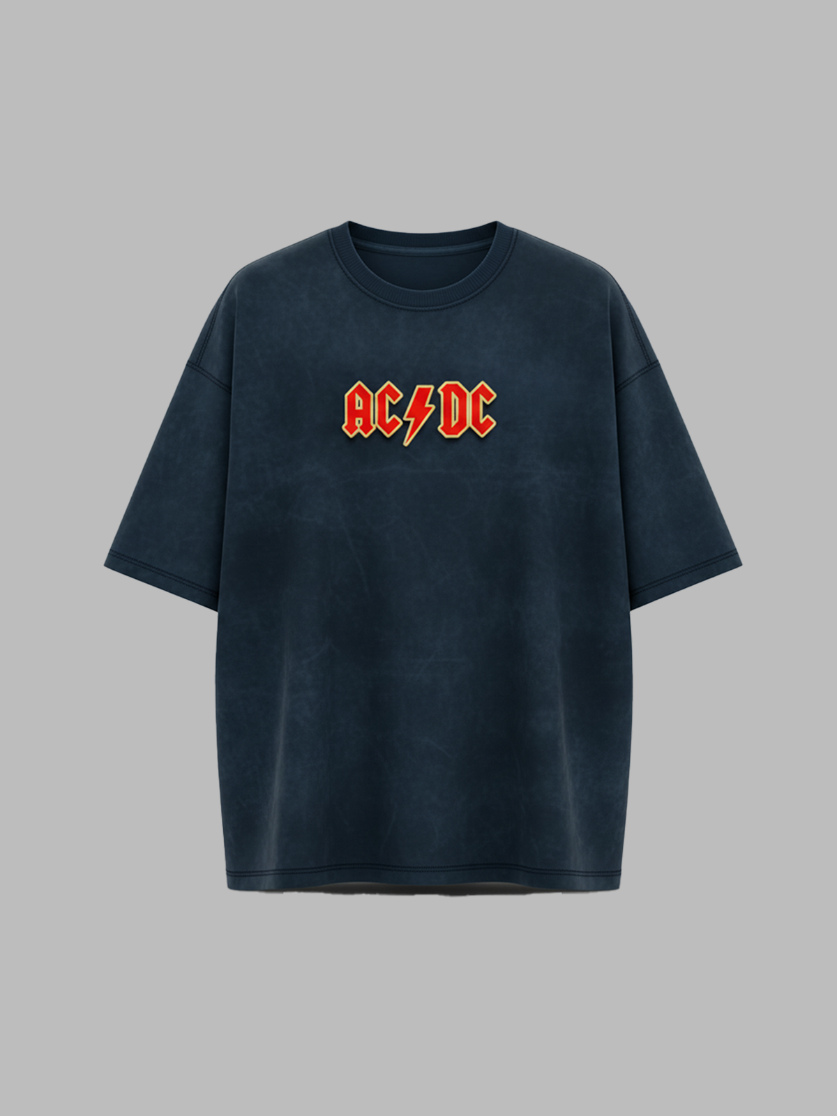 Thunderstruck – AC/DC Acid Wash Oversized Tee