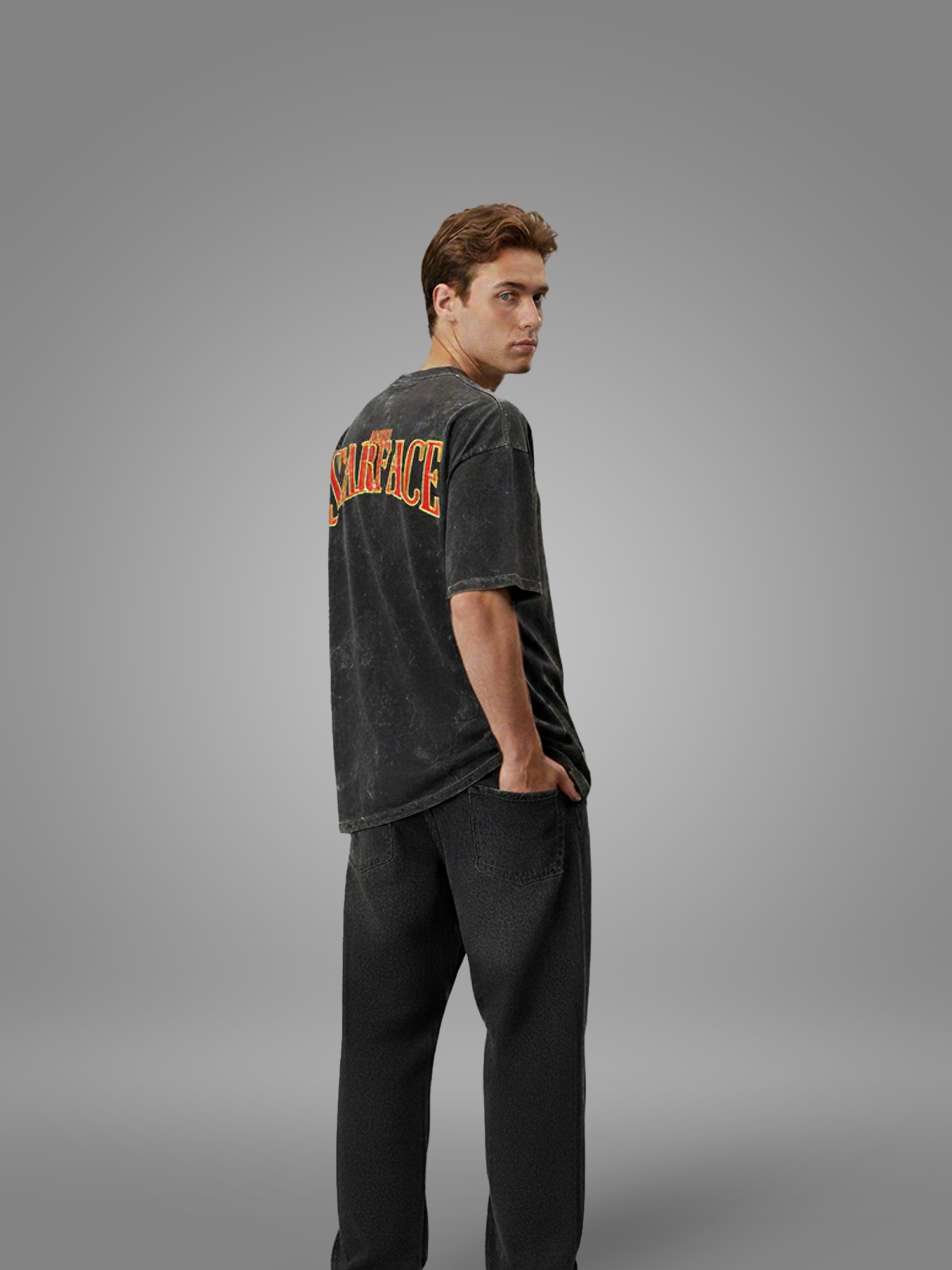 Scarface – Al Pacino Acid Wash Oversized Tee