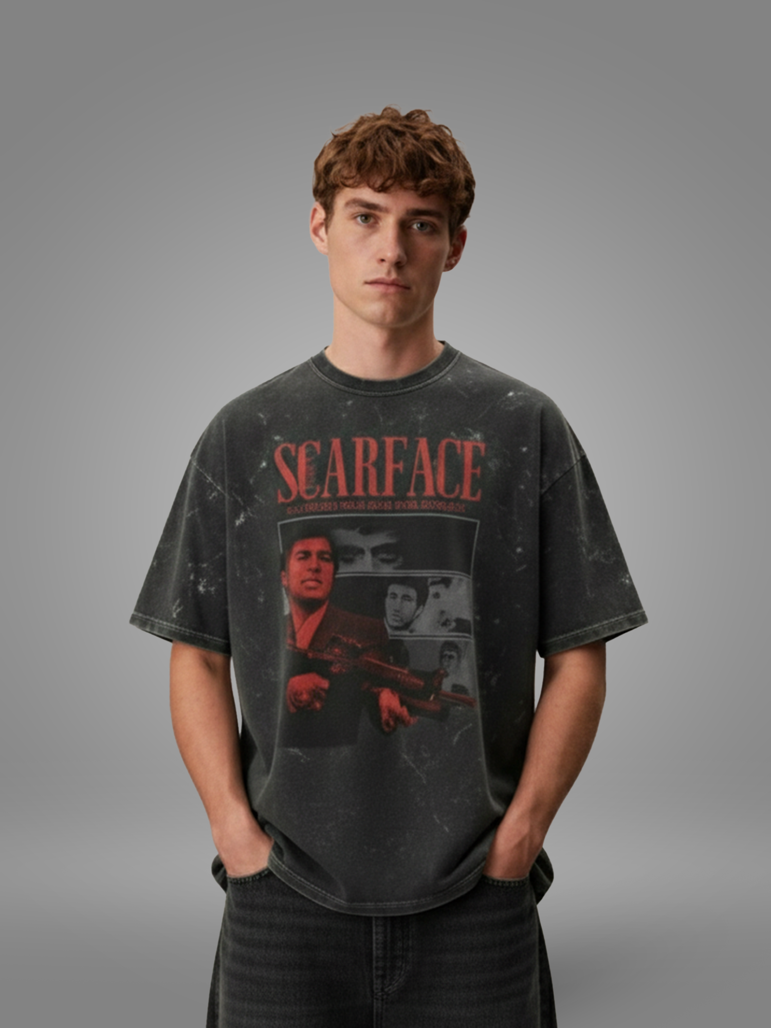 Scarface – Al Pacino Acid Wash Oversized Tee