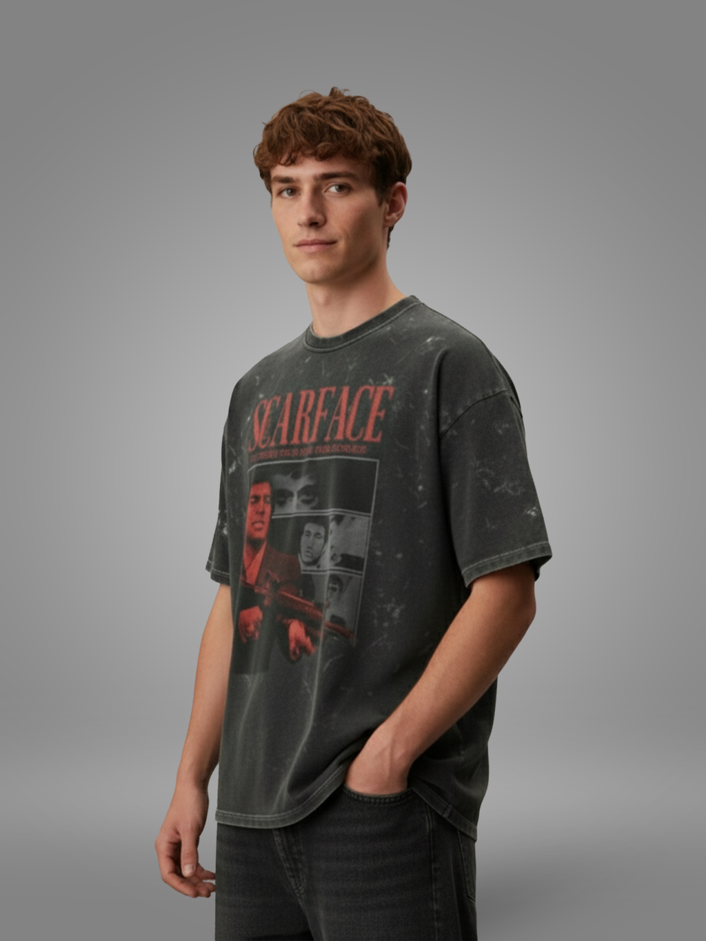 Scarface – Al Pacino Acid Wash Oversized Tee