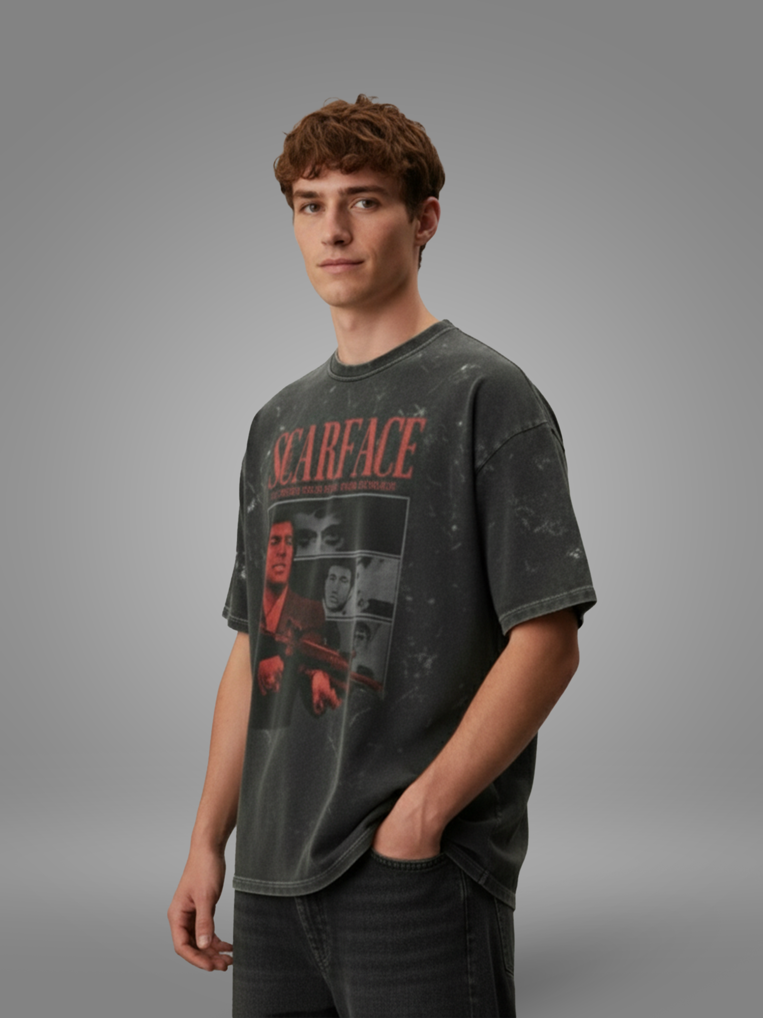 Scarface – Al Pacino Acid Wash Oversized Tee